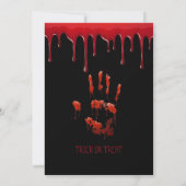 Bloody Handprint Halloween Party Invitation (Dos)