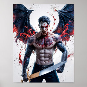 Bloody Handsome Vampire Warrior Poster Art