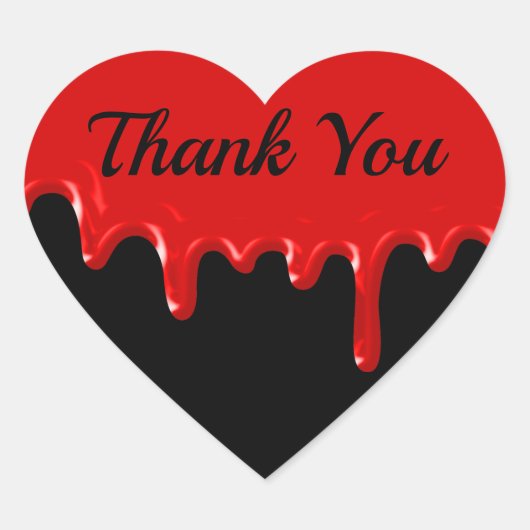 Bloody Heart Thank You Hart Sticker (Voorkant)