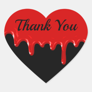 Bloody Heart Thank You Hart Sticker