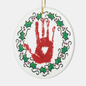 Bloody Holiday Hand Keramisch Ornament (Links)