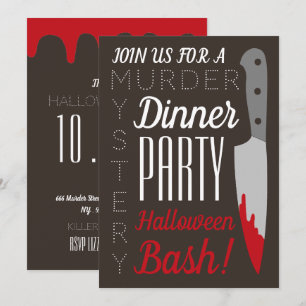 Bloody Knife, moordmysterie Halloweenfeest Kaart