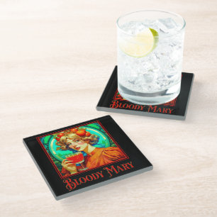 Bloody Mary Art Nouveau Glazen Onderzetter