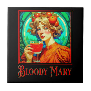 Bloody Mary Art Nouveau Tegeltje