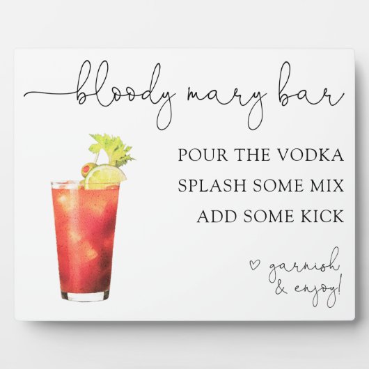 Bloody Mary Bar Drink Sign Fotoplaat (Voorkant)