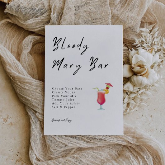 Bloody Mary Bar Invitation de la douche nuptiale