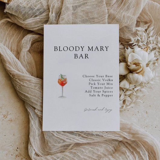 Bloody Mary Bar Invitation de la douche nuptiale