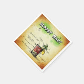 Bloody Mary Bartender Drink Recipe Servet (Hoek)