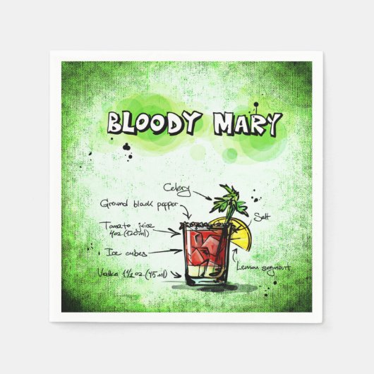 Bloody Mary Bartender Drink Recipe Servetten (Voorkant)