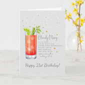 Bloody Mary Cocktail 21e Bonne carte d'anniversair (Fleur jaune)