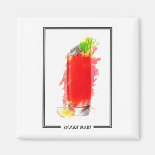 Bloody Mary Cocktail Marker Sketch Magneet