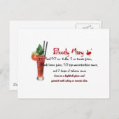 Bloody Mary Drink Recipe Briefkaart (Voorkant / Achterkant)