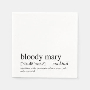 Bloody Mary Modern Quote Black Typography Cocktail Servet