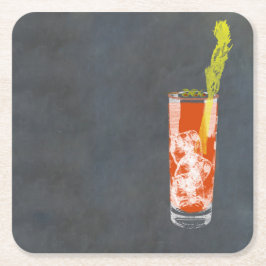 Bloody Mary of Bloody Caesar Vierkante Kartonnen Onderzetter