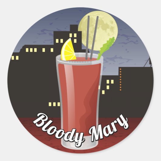 Bloody Mary Ronde Sticker (Voorkant)