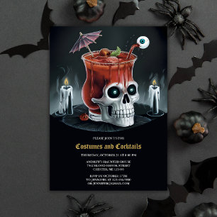 Bloody Mary Skull Kostuums & Cocktails Halloween Kaart