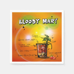 Bloody Mary-Tangerine Background Paper Napkin Servet