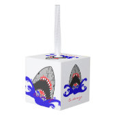 Bloody Shark Jaws Thunder_Cove Kubus Ornament (Achter hoekig)