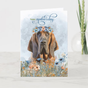 Bloohound Hond Moederdag Wilde Bloemen Feestdagen Kaart