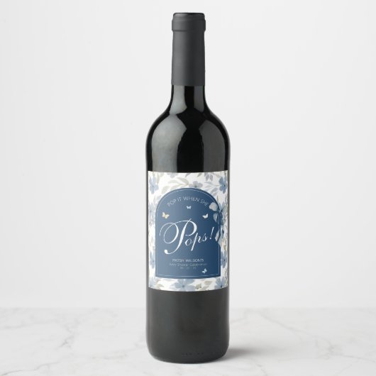 Bloom and Grow Pop It als ze Pop wijnlabel Wijn Etiket (Voorkant)