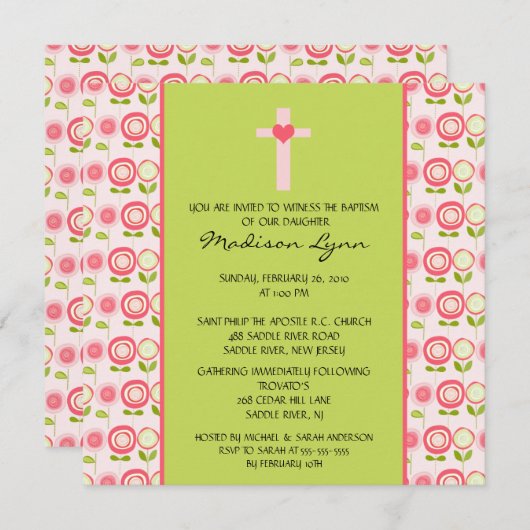 Bloom Baby Girl Baptisme Inname Kaart (Voorkant / Achterkant)