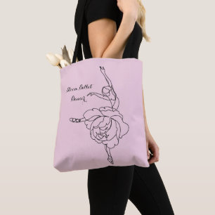 Bloom Ballet Dancer met Floral Touch Gepersonalise Draagtas