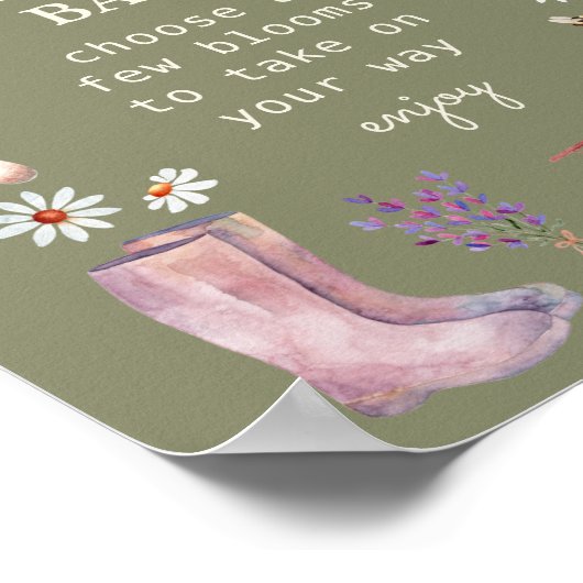 Bloom Bar Tuin Baby shower Teken Poster (Hoek)