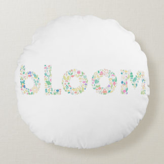 “BLOOM Botanical Letter Art Pillow Rond Kussen