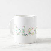 “BLOOM Botanical Letter Mug – Minimal Nature Typog (Devant gauche)