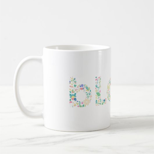 “BLOOM Botanical Letter Mug – Minimal Nature Typog (Gauche)