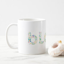 “BLOOM Botanische Letter Mok – Minimalistische Nat