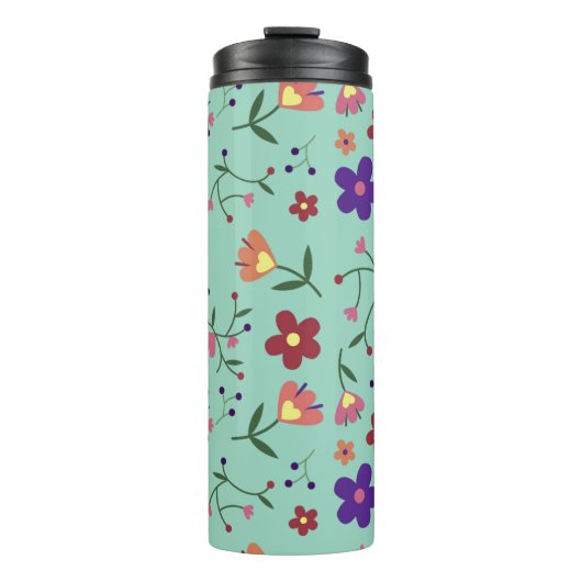 Bloom Buddy: Floral Fun Waterfles Thermosbeker (Voorkant)