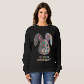 Bloom Different Floral Geometric Bunny Sweatshirt (Devant entier)