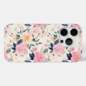 Bloom Elegant Roze Patel Waterverf Case-Mate iPhone Case (Achterkant (horizontaal))