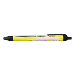 Bloom Floral Lavender Waterverf Art Zwarte Inkt Pen