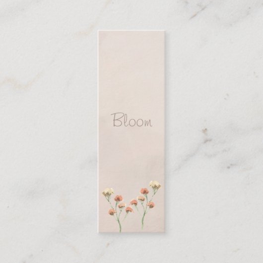 Bloom Floral Mini Bladwijzer Contactkaartje (Voorkant)