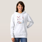 Bloom Floral Soft Pastel Botanical Growth Design Hoodie (Voorkant volledig)