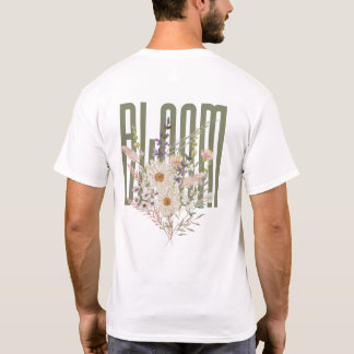 Bloom Floral Typography Cottagecore Esthetisch T-shirt