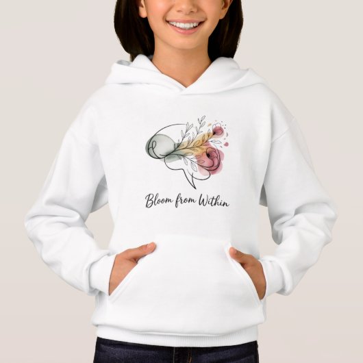 Bloom From Within – Kids Cozy Hoodie | Cute Floral (Devant)