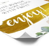 Bloom Greenery Bridal Brunch Mimosa Bar Sign Poster (Hoek)