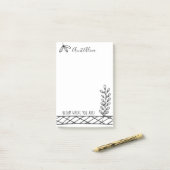 Bloom! Illustratie zwart-wit Post-it® Notes (Op bureau)