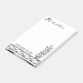 Bloom! Illustratie zwart-wit Post-it® Notes (Schuin)