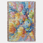 Bloom in Motion: Woven Joy Deken (Voorkant Verticaal)
