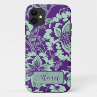Bloom in Paarse, stijlminimalistische  ventilator iPhone 11 Hoesje
