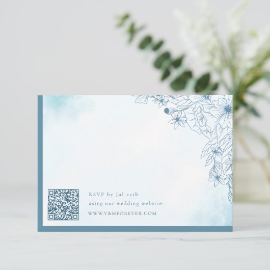 Bloom In the Winter QR code cartes RSVP (Debout devant)