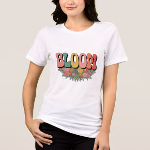 Bloom" Inspiron Floral Typography T-Shirt De