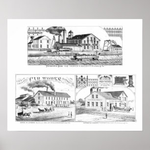 Bloom Iron Works Car Works 1876 Beers Atlas Poster