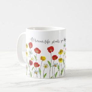 Bloom met kali-papavers koffiemok