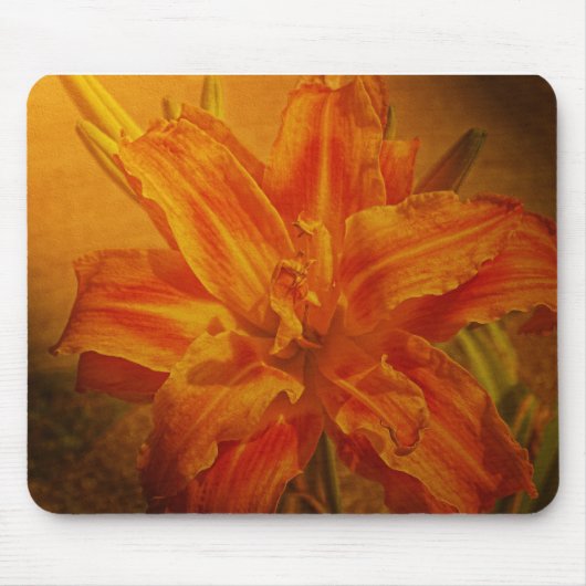 Bloom met ledertextuur muismat (Voorkant)