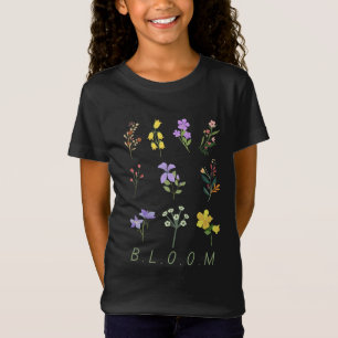 Bloom  minimalistische wilde bloemen boeket t-shirt